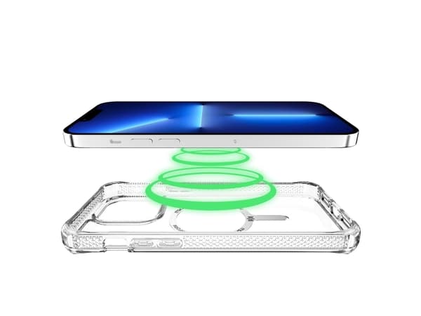 ITSKINS HYBRID_R // CLEAR - Baksidedeksel for mobiltelefon - robust - MagSafe-kompatibel - MagSafe-samsvar - 100 % resirkulert materiale - gjennomsik