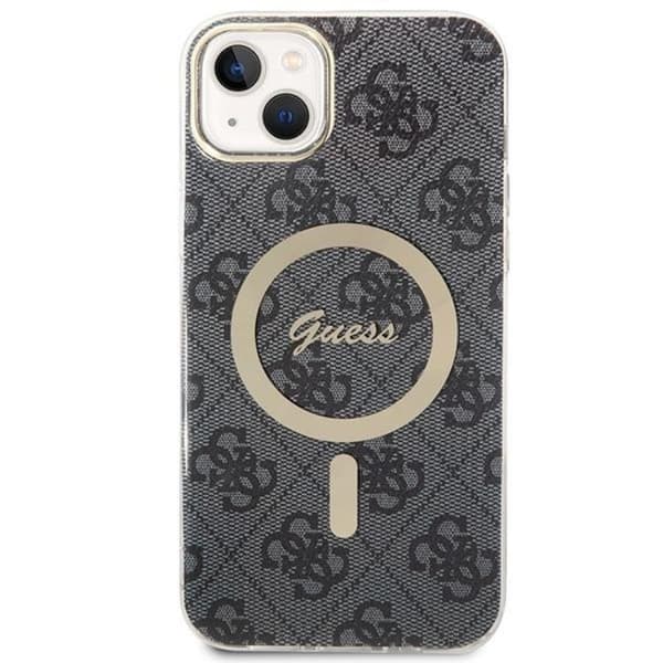 GUESS iPhone 14 Magsafe Skal 4G Print + Trådlös Laddare - Svart