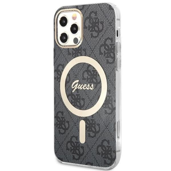 Guess iPhone 12/12 Pro Magsafe Skal Print + Trådlös Laddare - Svart