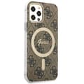 Miniatyrbild 6 av 10: Guess iPhone 12/12 Pro Magsafe Skal Print + Trådlös Laddare - Brun
