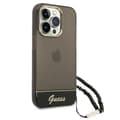 Miniatyrbild 3 av 7: GUESS iPhone 14 Pro Max Skal Translucent Pearl Strap - Svart