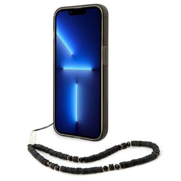 GUESS iPhone 14 Pro Max Skal Translucent Pearl Strap - Svart