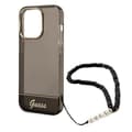 Miniatyrbild 5 av 7: GUESS iPhone 14 Pro Max Skal Translucent Pearl Strap - Svart