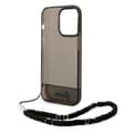 Miniatyrbild 6 av 7: GUESS iPhone 14 Pro Max Skal Translucent Pearl Strap - Svart