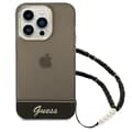 Miniatyrbild 2 av 7: GUESS iPhone 14 Pro Max Skal Translucent Pearl Strap - Svart