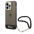 Miniatyrbild 1 av 7: GUESS iPhone 14 Pro Max Skal Translucent Pearl Strap - Svart