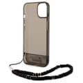 Miniatyrbild 6 av 7: GUESS iPhone 14 Plus Skal Translucent Pearl Strap - Svart