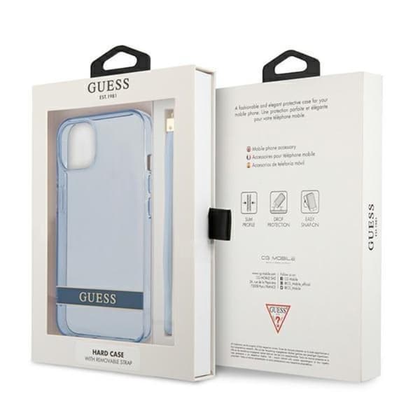 Guess iPhone 13 mini Skal Translucent Stap - Blå