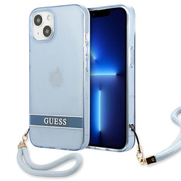 Guess iPhone 13 mini Skal Translucent Stap - Blå