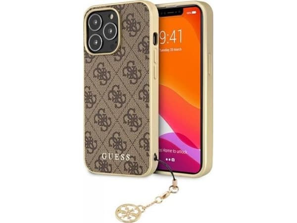 Guess Etui Guess GUHCP13LGF4GBR Apple iPhone 13 Pro brązowy/brown hardcase 4G Charms Collection