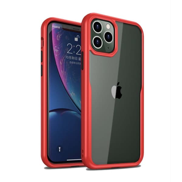 Stöttåligt Mobilskal iPhone 11 Pro Max - Transparent/Röd