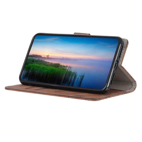 Retro tegnebog stativetui til Google Pixel 6a - Brun