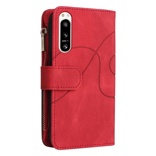 KT Multifunktion Series-5 Til Sony Xperia 5 IV Telefontaske - Rød