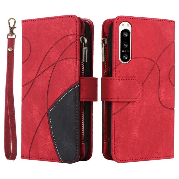 KT Multifunktion Series-5 Til Sony Xperia 5 IV Telefontaske - Rød