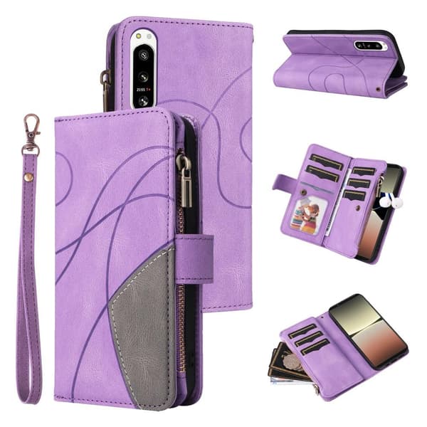 KT monitoiminen sarja-5 Sony Xperia 5 IV -puhelinkotelolle - violetti