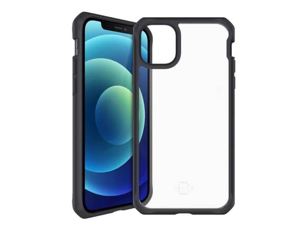 ITSKINS HYBRID // SOLID - Baksidedeksel for mobiltelefon - polykarbonat, akryl, termoplast-polyuretan (TPU), Impacthane - gjennomsiktig, vanlig svart