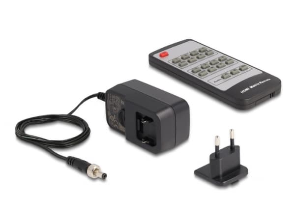 Delock - Video/audio switch - HDMI, matrix, 4K 60 Hz, with audio extractor - 4 x 2 - stasjonær, veggmonterbar