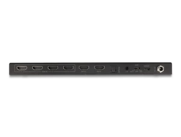 Delock - Video/audio switch - HDMI, matrix, 4K 60 Hz, with audio extractor - 4 x 2 - stasjonær, veggmonterbar