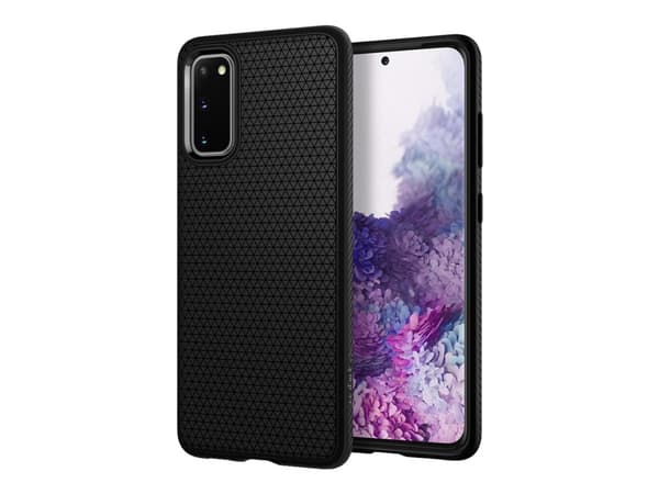 Spigen Liquid Air - Baksidedeksel for mobiltelefon - termoplast-polyuretan (TPU) - matt svart - for Samsung Galaxy S20, S20 5G