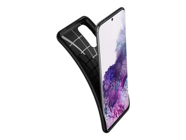 Spigen Liquid Air - Baksidedeksel for mobiltelefon - termoplast-polyuretan (TPU) - matt svart - for Samsung Galaxy S20, S20 5G