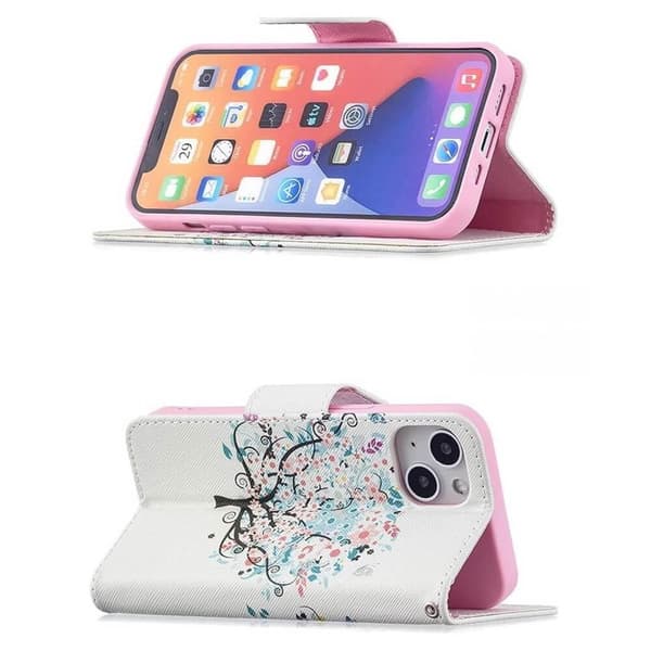 Plånboksfodral iPhone 14 Plus – Färgglatt Träd