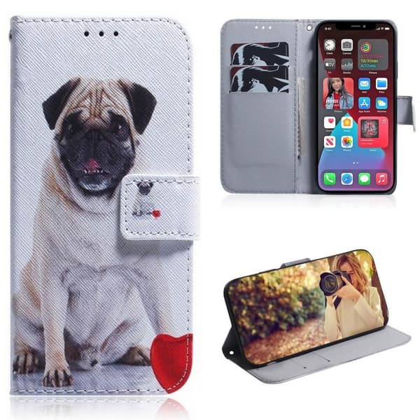 Plånboksfodral iPhone 14 Plus - Mops