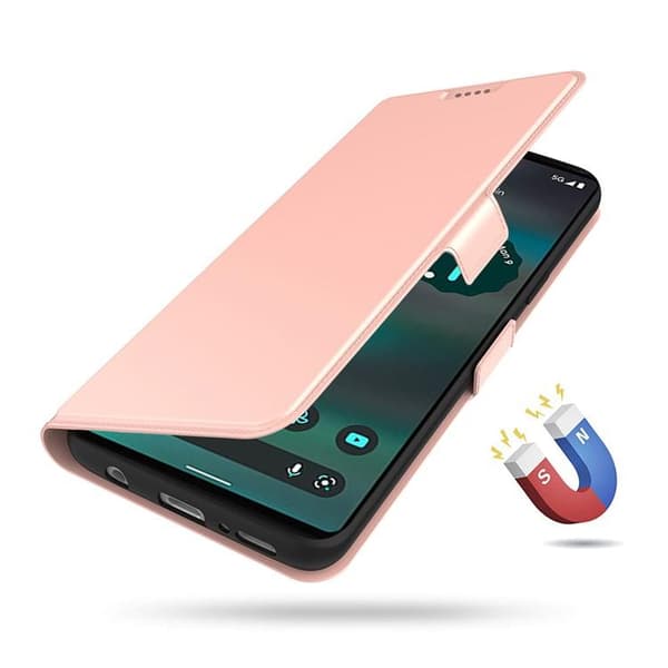 Google Pixel 6a Plånboksfodral Magnetic Folio - Rosa Guld