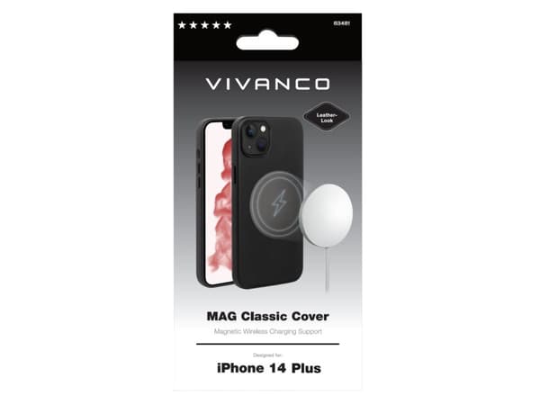 Vivanco Mag Classic, Suojus, Apple, iPhone 14 Plus, 17 cm (6.7"), Musta