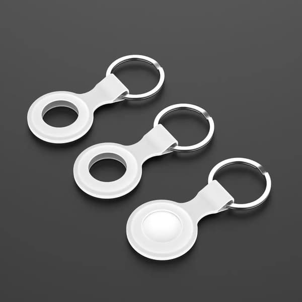 SiGN Apple Airtag Nyckelring med Silikonskal - Vit