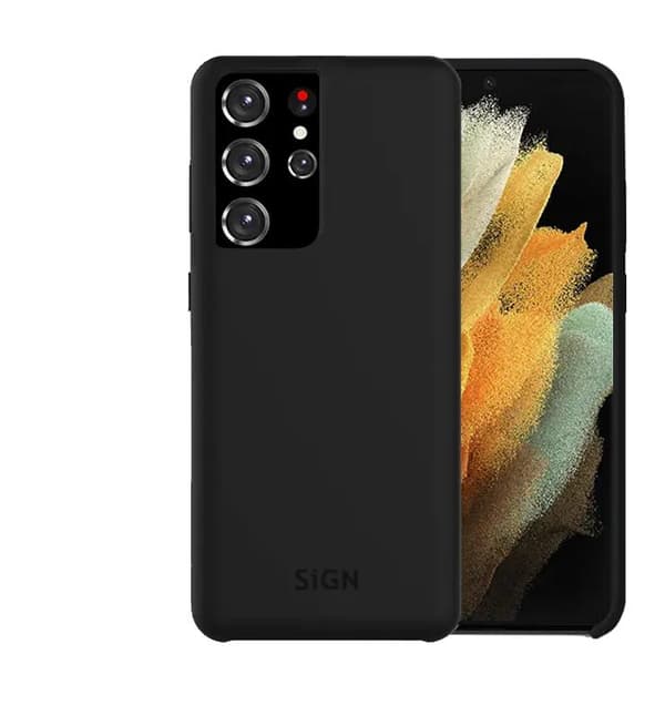 SiGN Galaxy S21 Ultra Skal Liquid Silicone - Svart