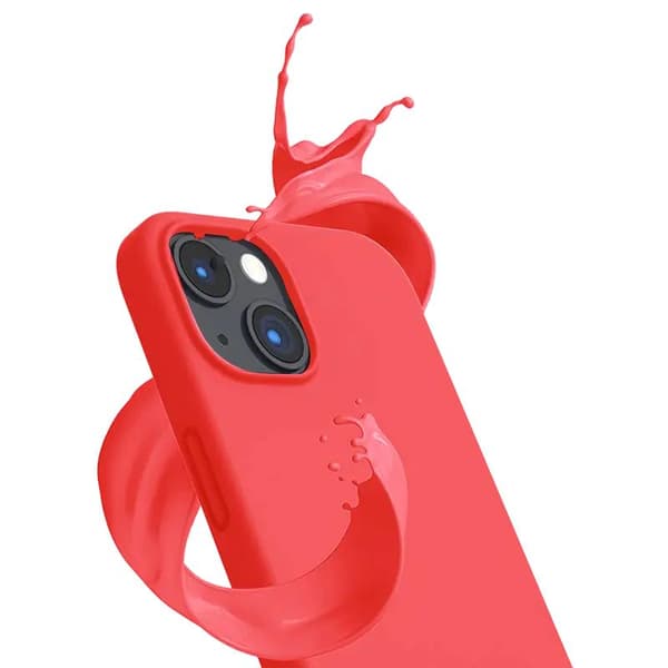 SiGN iPhone 14 Skal Liquid Silicone - Vattenmelon Röd