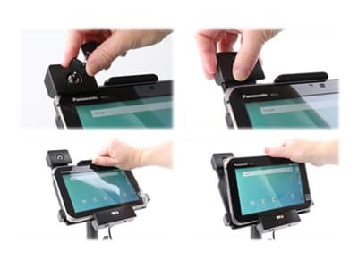 Brodit Holder with lock - Ladestativ + bilstrømadapter - 2 A - for Panasonic TOUGHBOOK FZ-L1