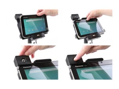 Brodit Holder with lock - Ladestativ + bilstrømadapter - 2 A - for Panasonic TOUGHBOOK FZ-L1