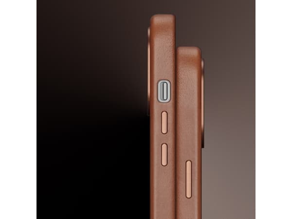 Dux Ducis Naples-deksel iPhone 14 Pro Max magnetisk skinn MagSafe-deksel brun