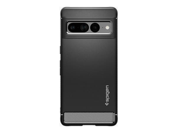 Spigen Rugged Armor - Baksidesskydd för mobiltelefon - robust - termoplastisk polyuretan (TPU) - mattsvart - för Google Pixel 7 Pro