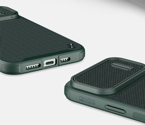 Nillkin Textured S Case iPhone 14 Pro Max panssaroitu kotelo, jossa on kamerasuoja tummanvihreä