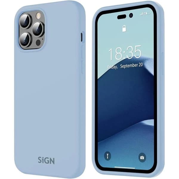 SiGN iPhone 14 Pro Skal Liquid Silicone - Safir blå