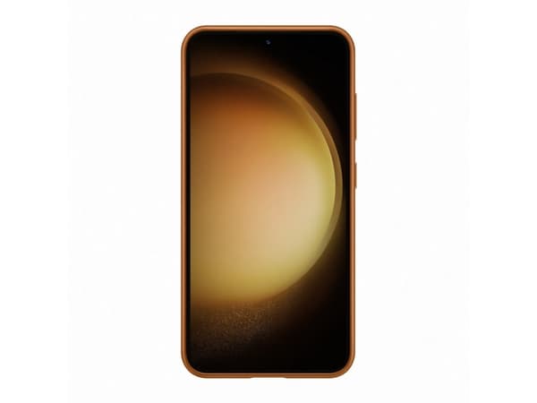Samsung EF-VS911 - Baksidedeksel for mobiltelefon - ekte skinn - kamelhårfarget - for Galaxy S23