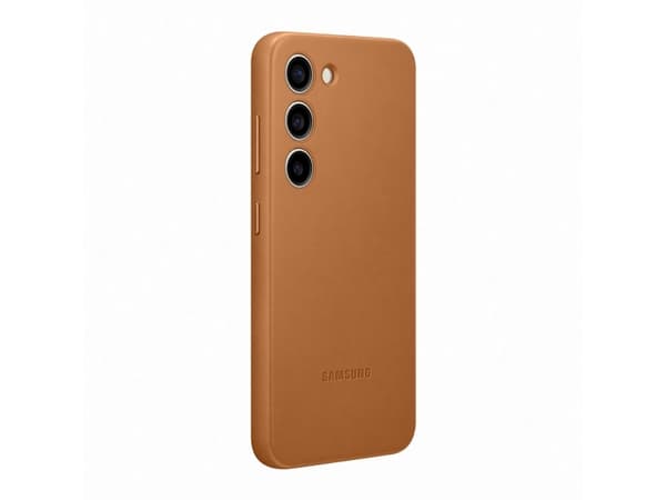 Samsung EF-VS911 - Baksidedeksel for mobiltelefon - ekte skinn - kamelhårfarget - for Galaxy S23