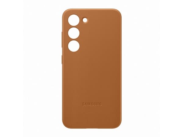 Samsung EF-VS911 - Baksidedeksel for mobiltelefon - ekte skinn - kamelhårfarget - for Galaxy S23