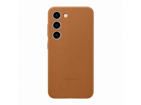 Samsung EF-VS911 - Baksidedeksel for mobiltelefon - ekte skinn - kamelhårfarget - for Galaxy S23