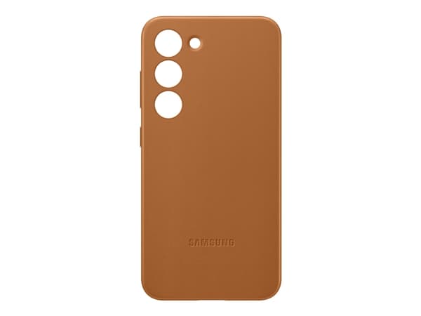 Samsung EF-VS911 - Baksidedeksel for mobiltelefon - ekte skinn - kamelhårfarget - for Galaxy S23