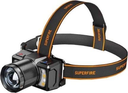 Superfire HL25 - Hodelykt - LED - 8-modus - 15 W