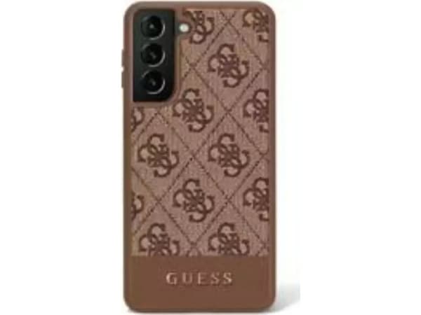 Samsung Galaxy S23 Plus Guess dėklas 4G Stripe Collection (GUHCS23MG4GLBR) rudos spalvos