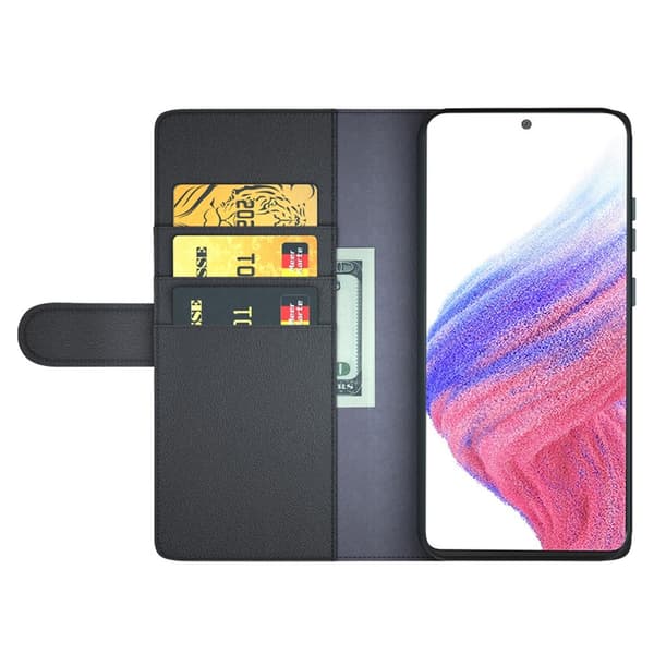 Äkta Läderfodral Samsung Galaxy A53 Svart
