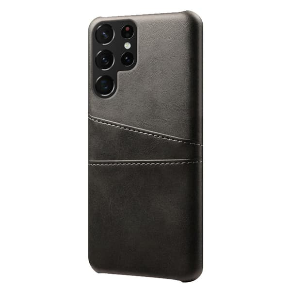 Läderskal Kortfack Samsung Galaxy S23 Ultra Svart