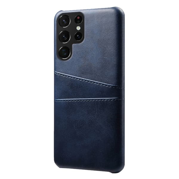 Läderskal Kortfack Samsung Galaxy S23 Ultra Blå