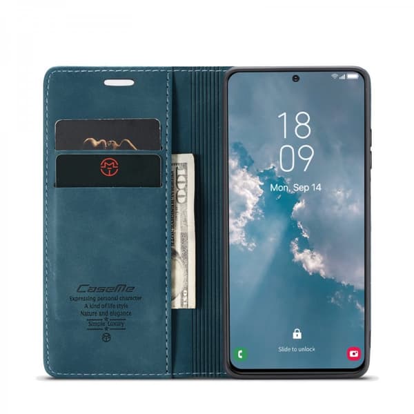 CaseMe Slim Plånboksfodral Samsung Galaxy S23 Plus Blå