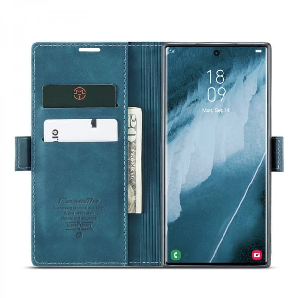 CaseMe Slim Plånboksfodral Samsung Galaxy S23 Ultra Blå