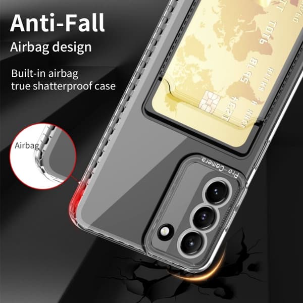 Skal Med Kortfack Samsung Galaxy S22 Ultra Transparent